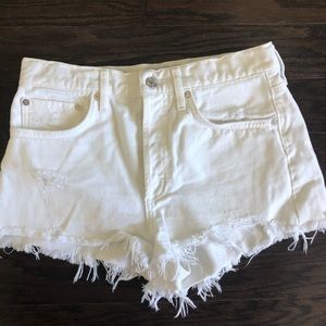 Agolde white denim jean shorts size 26